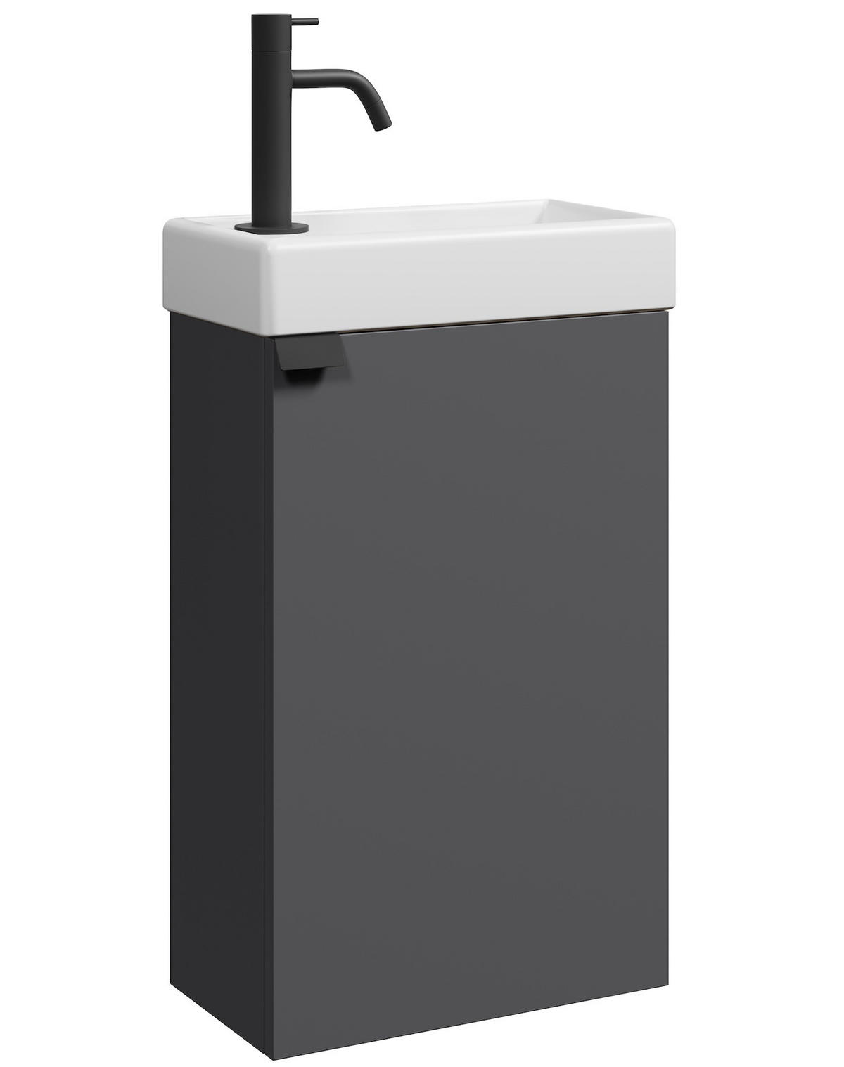 GÄSTE-WC-MÖBELSET Apollo 2 Teile Anthrazit - 40 x 22 x 68 cm - Anthrazit, Holz (40/68/22cm) - Badplaats