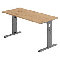 SCHREIBTISCH Serie-O (Mini) 67,2/140/74 cm in Wildeiche/Graphitfarben - Wildeiche/Graphitfarben, Holzwerkstoff (67.2/140/74cm) - bümö