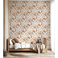 VLIESTAPETE Louison, Herbstblumen 50 cm x 10 orange - Orange, Papier (1000/50cm) - Lilipinso