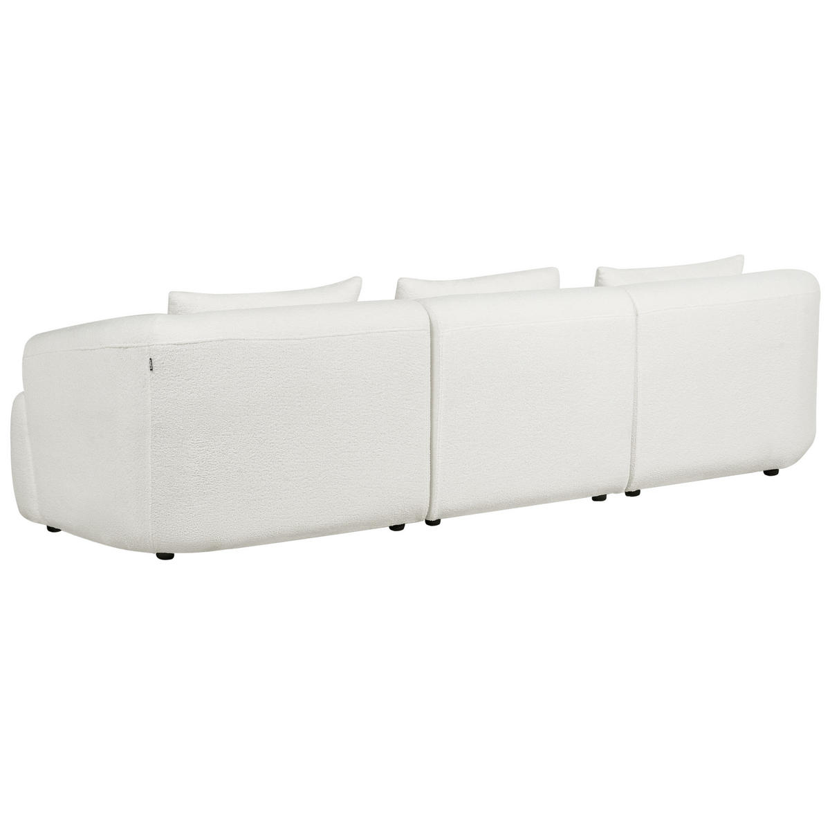 3-SITZER-ECKSOFA aus Bouclé weiß linksseitig Svansele - Weiß, Textil (278/174cm) - Beliani