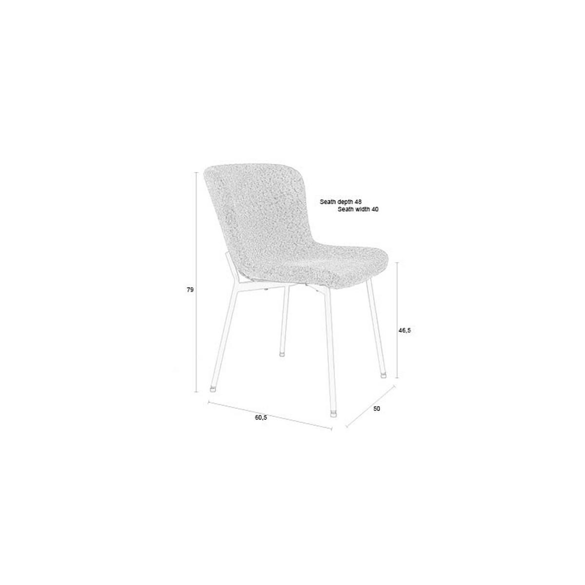 ESSZIMMERSTUHL Marion Creme/ Weiß - 2 er Set - Weiß, Metall (50/79/60cm) - Housecraft Living