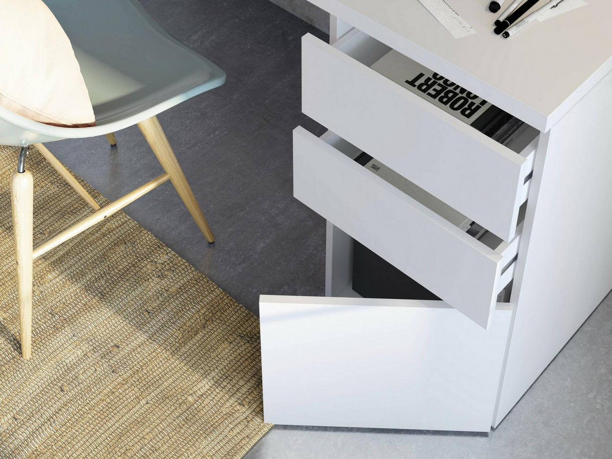 SCHREIBTISCH Weiß 60/138/74 cm - Weiß, Holzwerkstoff (60/138/74cm) - DMORA