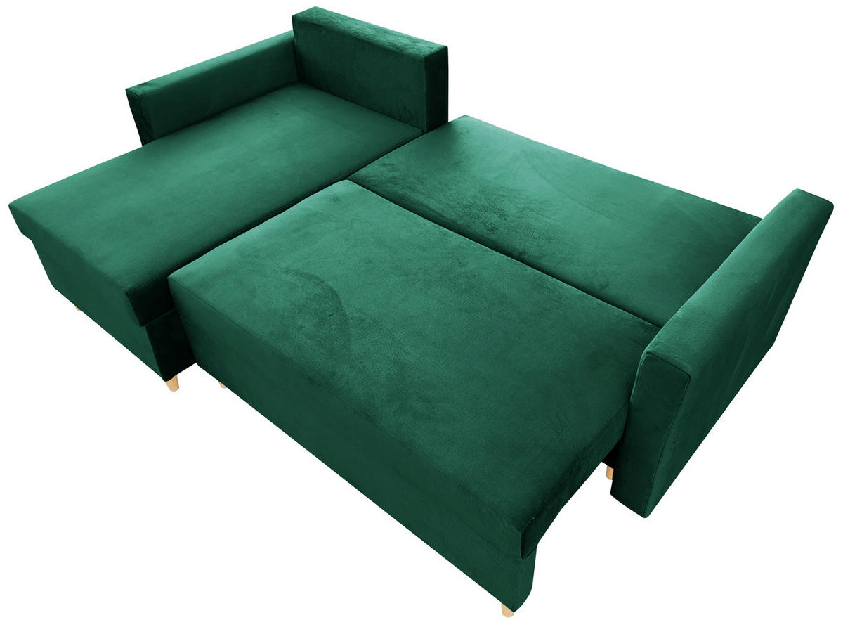 ECKSOFA Flaschengrün MON Mit Schlaffunktion - Grün, Textil (222/142cm) - Sepro Meble