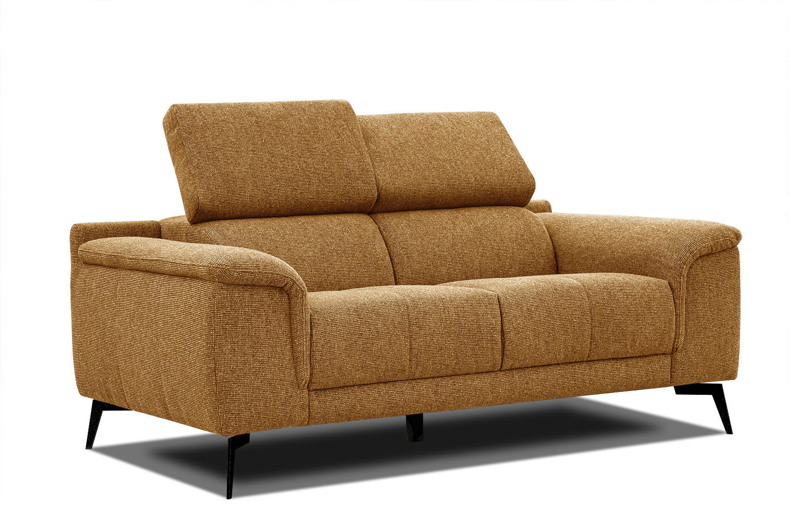 SOFA FIERO 2-Sitzer, orange - Schwarz/Orange, Holzwerkstoff/Textil (170/82/103cm) - Courtois Laville