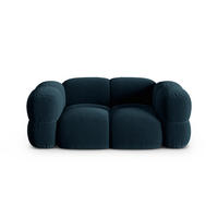 SOFA Loretto aus Samt petrol 2 Sitzplätze - Petrol, Textil (100/68/180cm) - Cosmopolitan Design