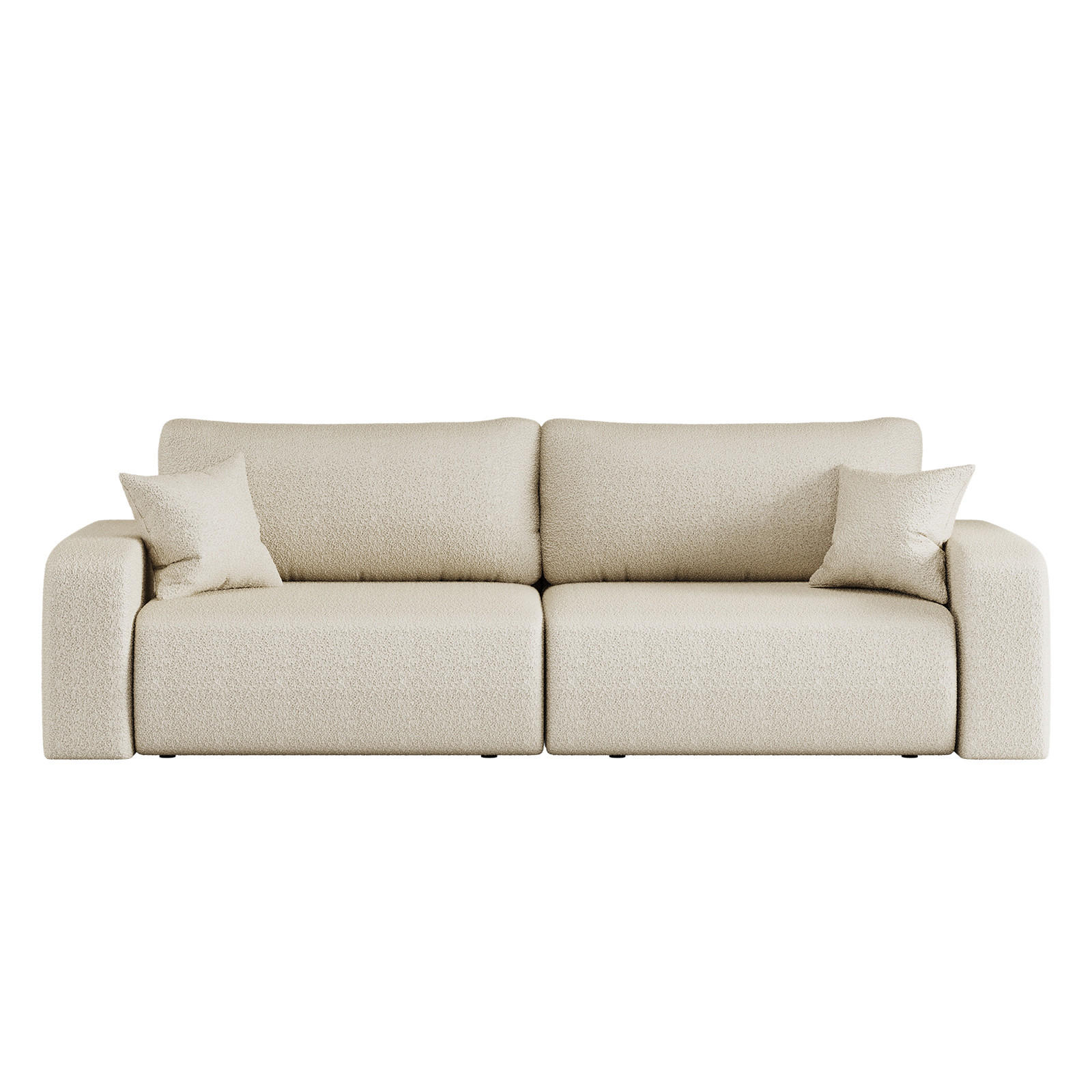 SCHLAFSOFA MILANO und Bettkasten Stoff Quelle Ecru - Ecru, Holz (246/83/98cm) - Kaiser Möbel