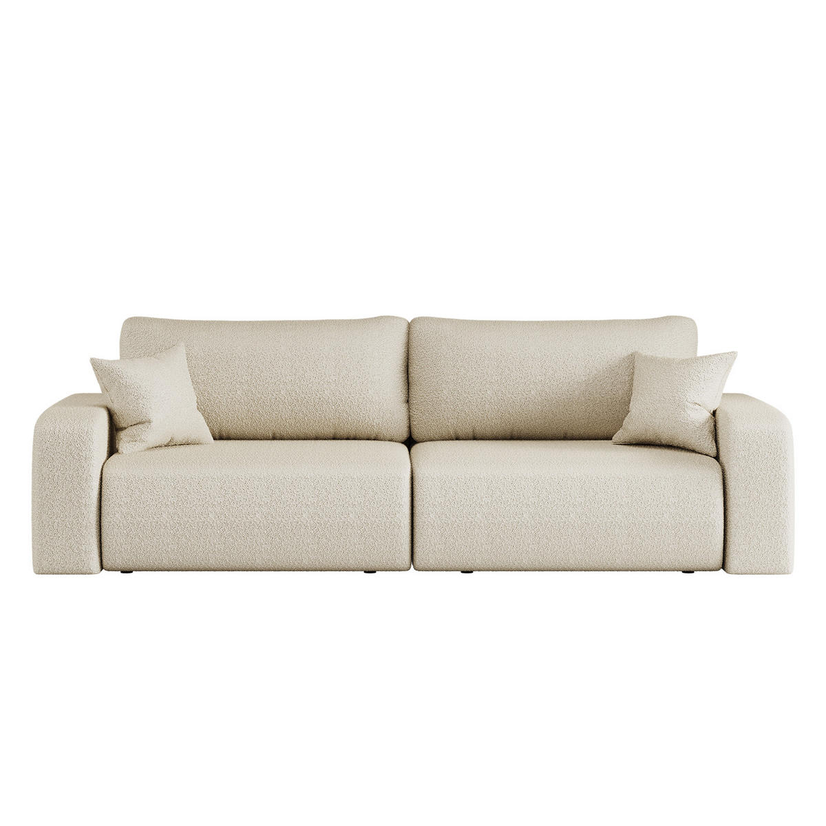 SCHLAFSOFA MILANO und Bettkasten Stoff Quelle Ecru - Ecru, Holz (246/83/98cm) - Kaiser Möbel