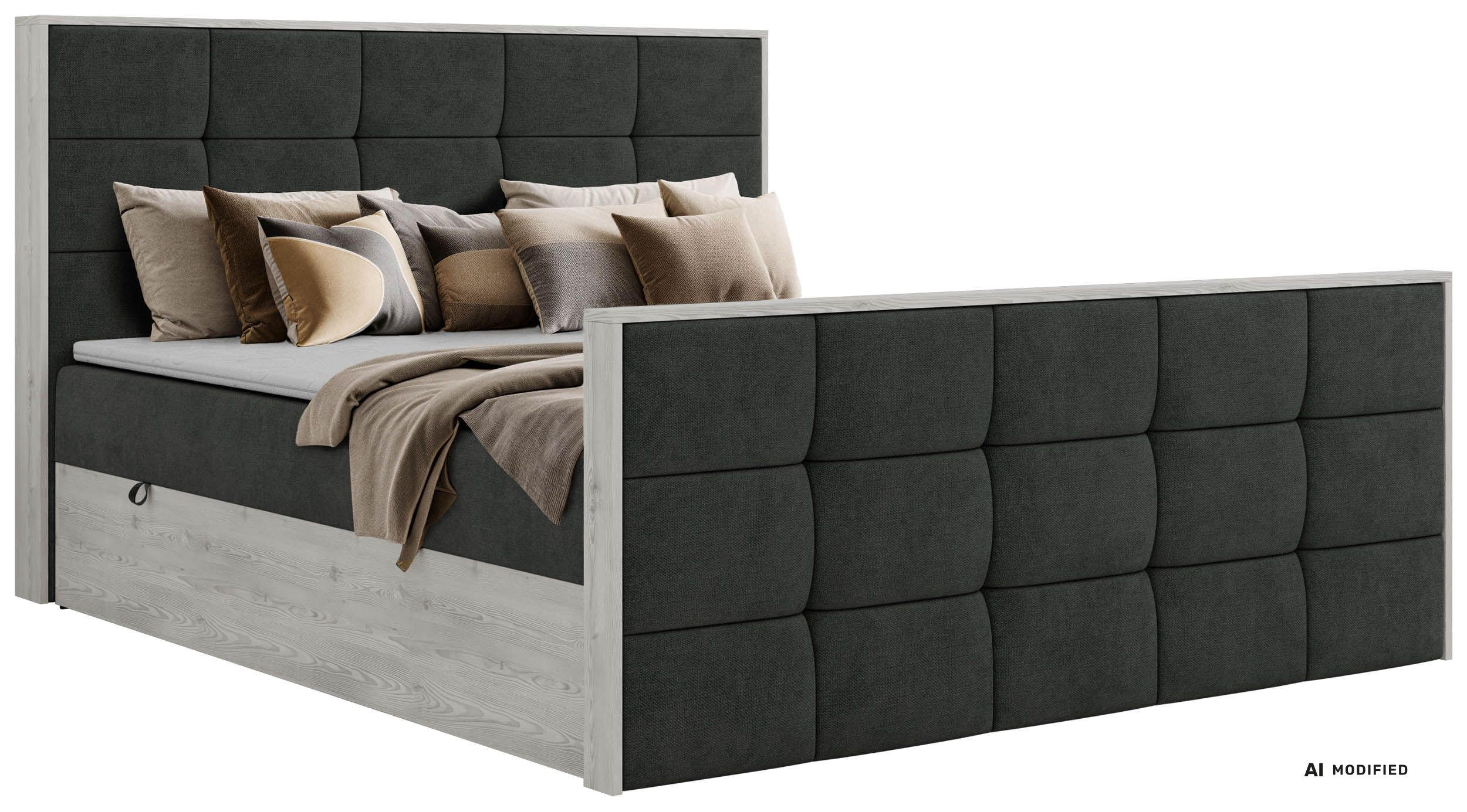 BOXBETT ALNOR DUO 200/200 - Dunkelgrau Stukture - Topper T25 - H4 - Dunkelgrau/Schwarz, Kunststoff/Textil (200/200cm) - MKS