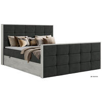 BOXBETT ALNOR DUO 180/200 - Dunkelgrau Stukture - Topper T25 - H3 - Dunkelgrau/Schwarz, Kunststoff/Textil (180/200cm) - MKS