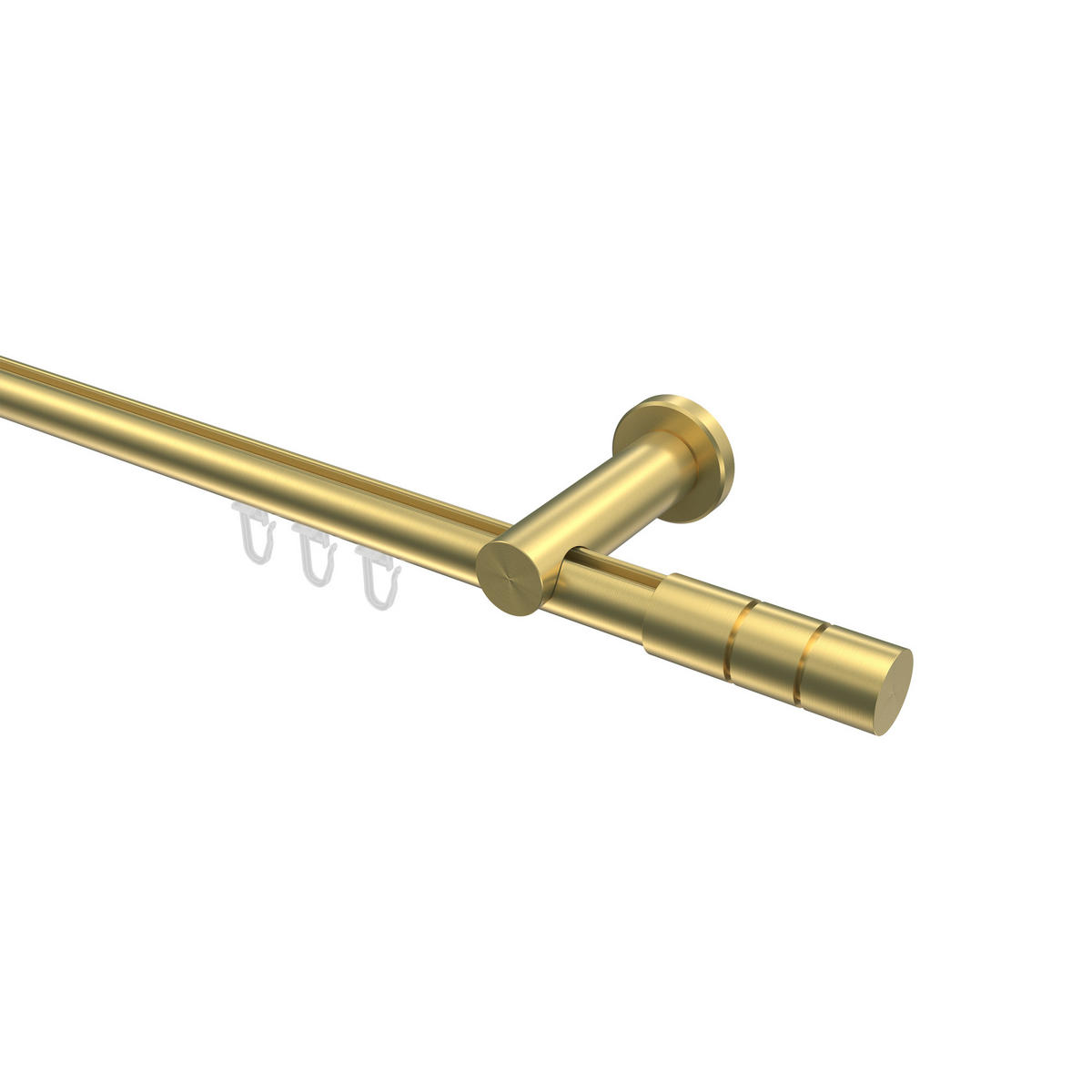 GARDINENSTANGE INNENLAUF Platon Elanto 280 cm (geteilt in 2 x 140 cm), 1-läufig, 20 mm Ø Messing-Optik - Messingfarben, Metall (280cm) - INTERDECO