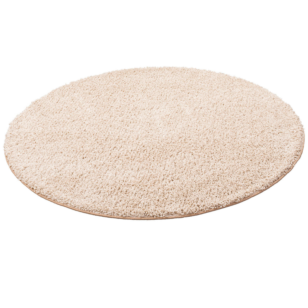 LUXUS HOCHFLOR LANGFLOR TEPPICH MILANO RUND - Beige, Textil (200/200cm) - Snapstyle