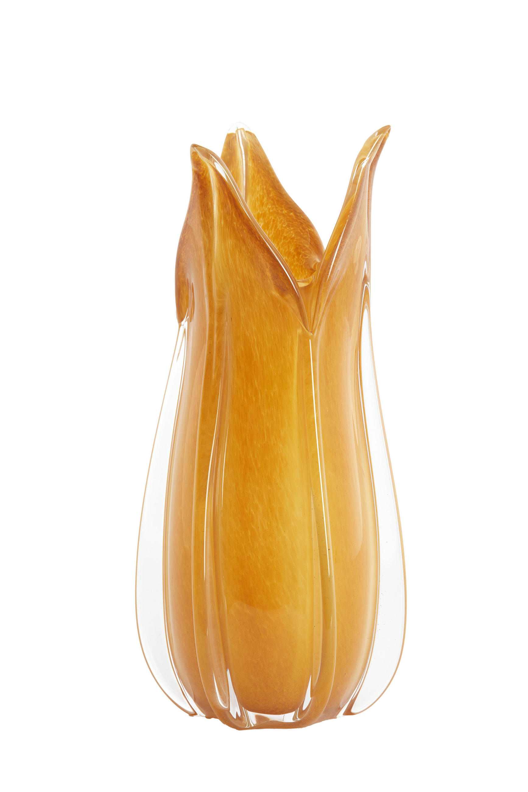 VAZE Evina Braun 18.5/18.5/39 cm - Braun, Glas (39cm) - Light & Living