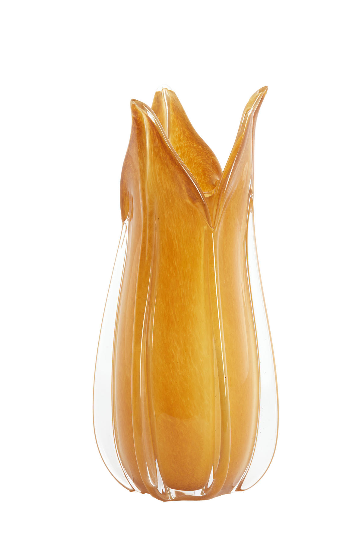 VAZE Evina Braun 18.5/18.5/39 cm - Braun, Glas (39cm) - Light & Living