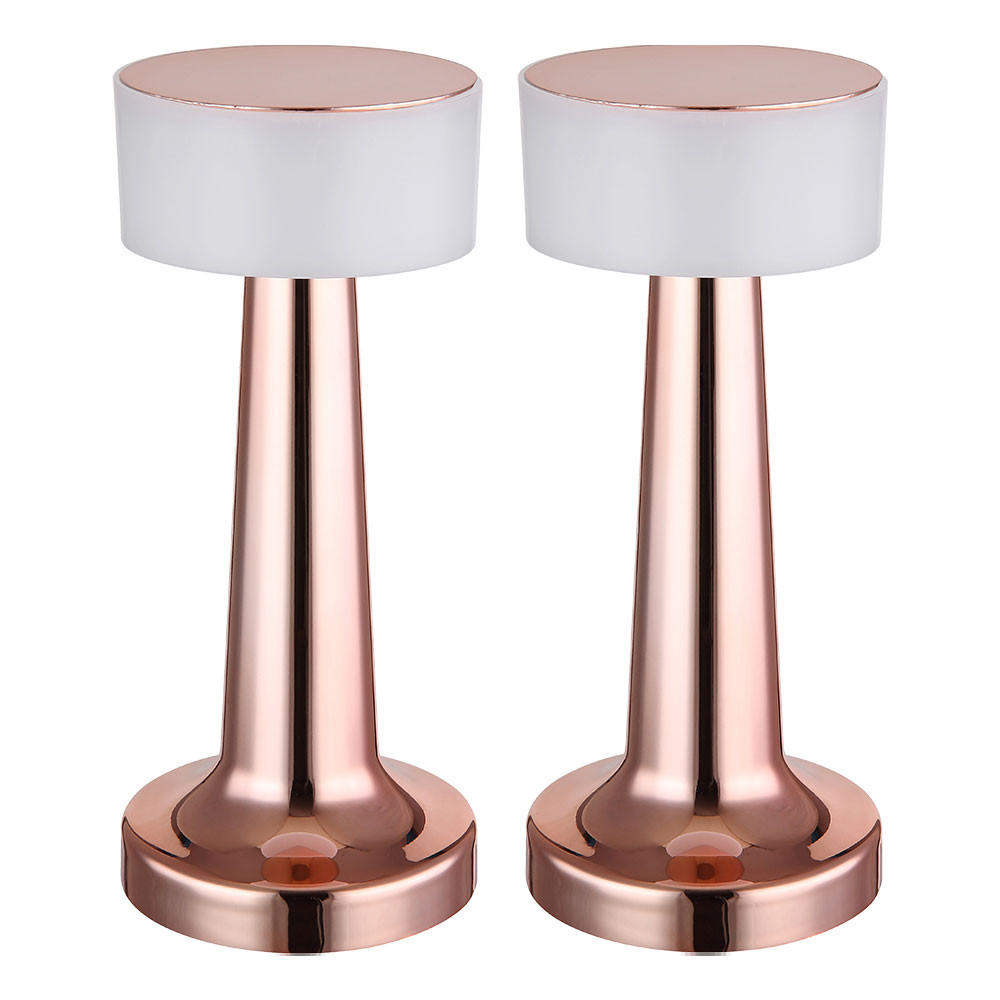 LED TISCHLEUCHTE Angelika Kupfer 2er Set - Kupferfarben, Kunststoff (9.5/9.5/21.5cm) - Globo Lighting