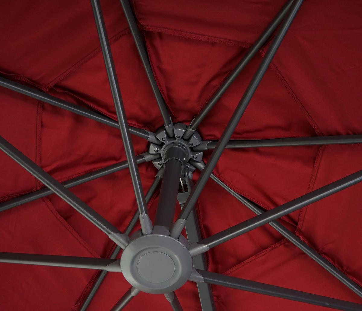 AMPELSCHIRM RUND Bordeaux 400/400 cm - Bordeaux, Textil (420/400cm) - MCW