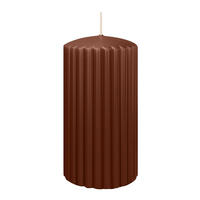 RILLEN KERZEN Kastanie 150 x Ø 80 mm, 4 Stück - Braun, Paraffin (8/15/15cm) - Wiedemann Kerzen