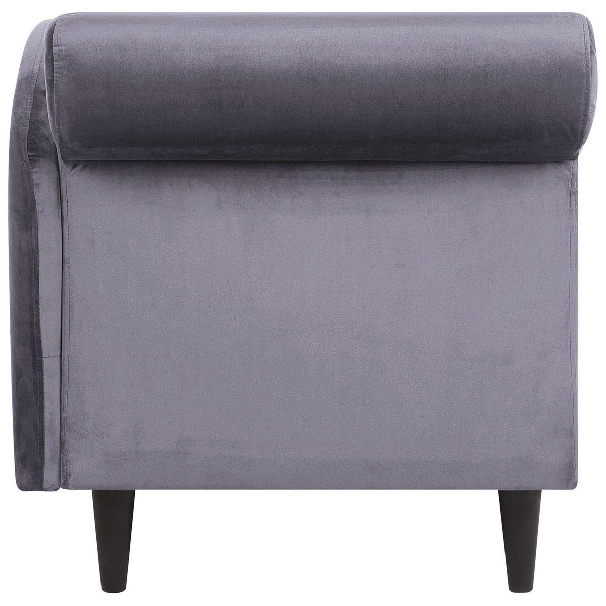 CHAISELONGUE Samtstoff dunkelgrau linksseitig Luiro - Dunkelbraun/Grau, Textil (160/77/70cm) - Beliani