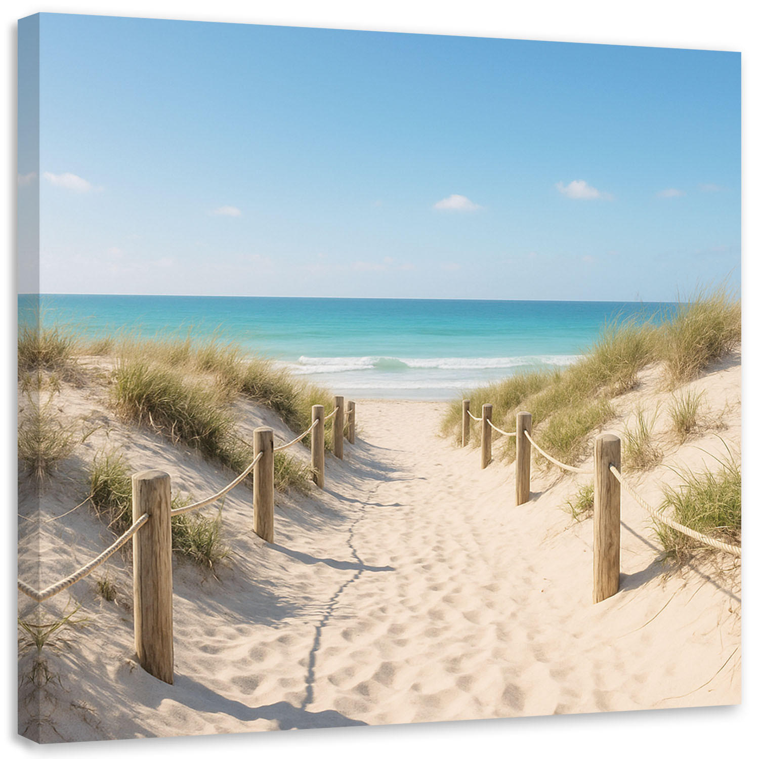 LEINWANDBILD Meer Strand Landschaft 50x50cm - Grau, Textil (50/50cm) - Feeby