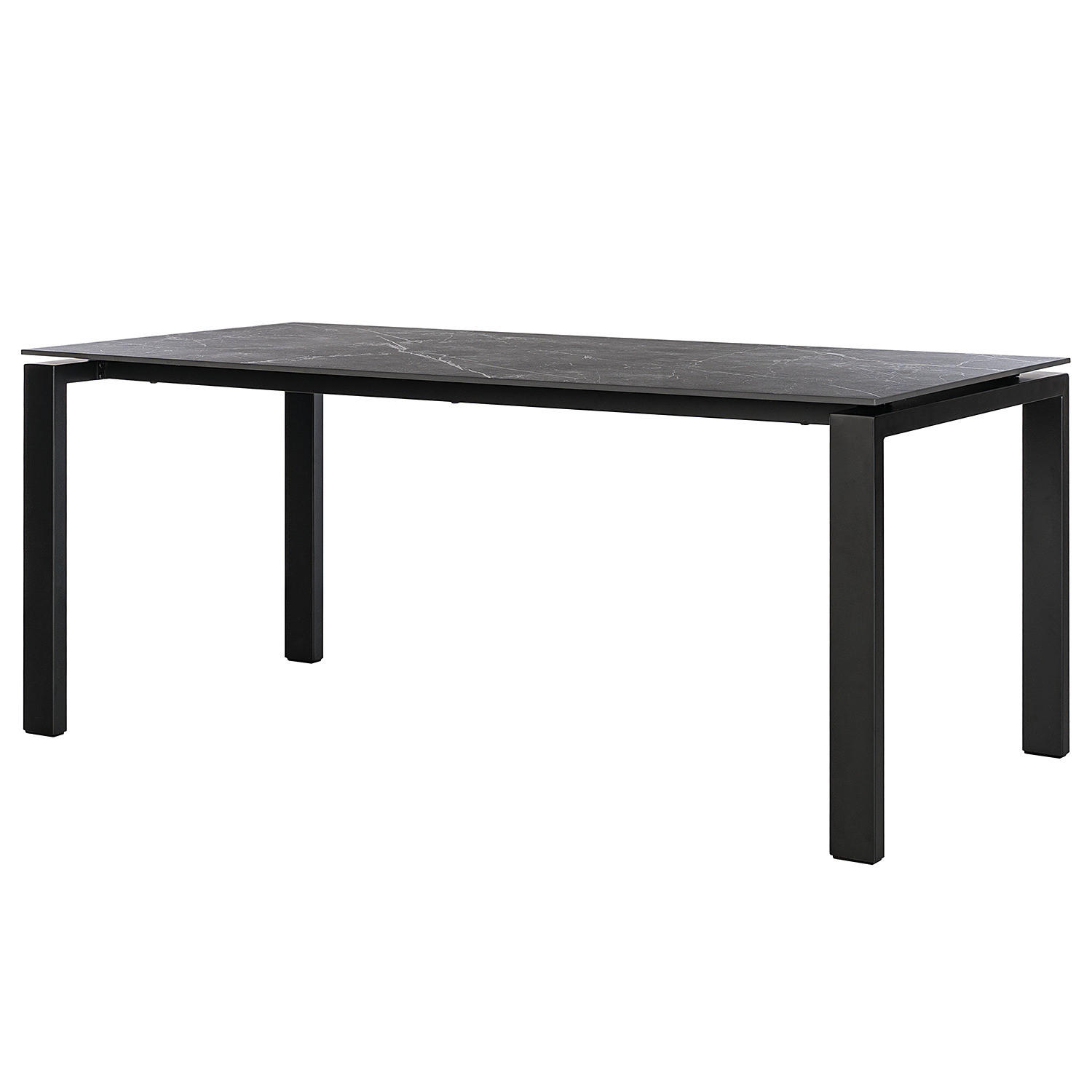 ESSTISCH in Marmoroptik - Keramik / Metall - Schwarz, Keramik (90/180/76cm) - home24