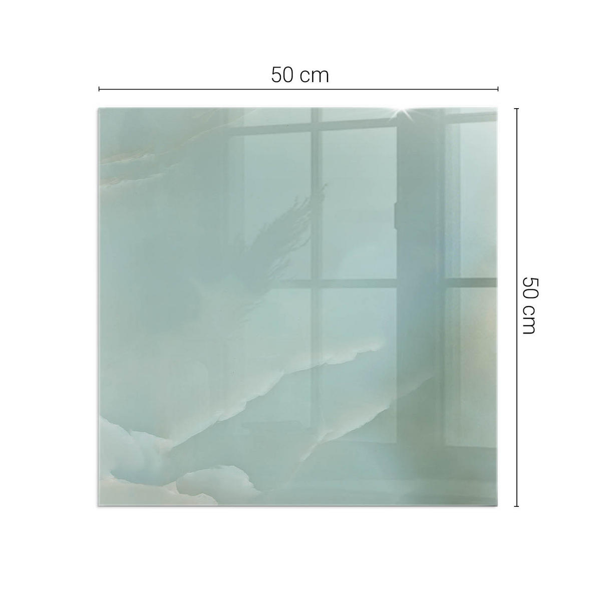 GLASPLATTE für Kamin 50 × 50 cm Türkis - Türkis, Glas (50/50/0.4cm) - ArtPrintCave