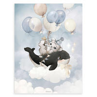 POSTER Gepard & Orca, 30x40 cm - Blau, Papier (30/1/40cm) - Lilipinso