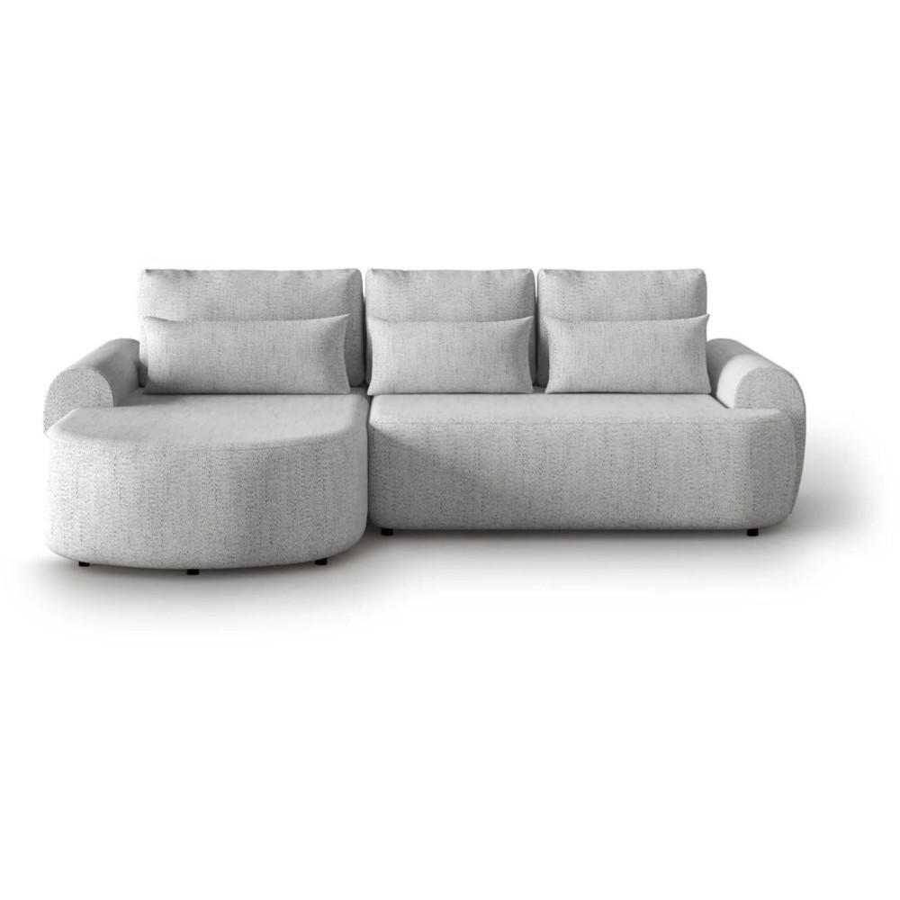 ECKSCHLAFSOFA Olivio L Grau - Hellgrau/Schwarz, Kunststoff/Textil (266/170cm) - Beautysofa