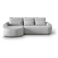 ECKSCHLAFSOFA Olivio L Grau - Hellgrau/Schwarz, Kunststoff/Textil (266/170cm) - Beautysofa