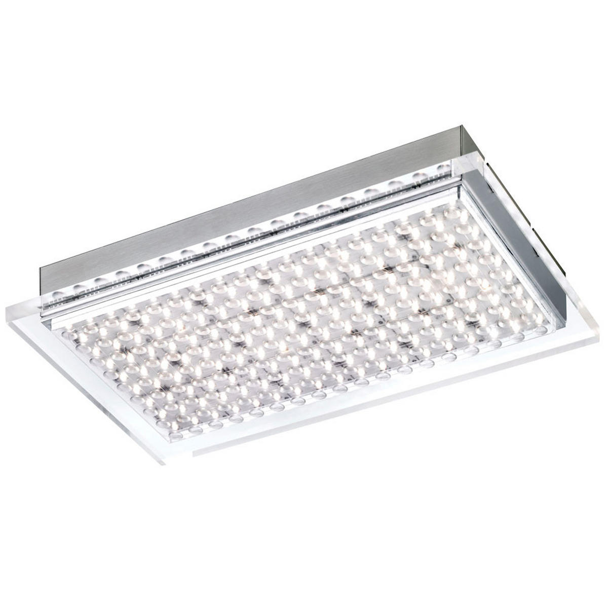 LED DECKENLEUCHTE Stahl Silber Acrylglas - Silberfarben, Metall (31/17.5/5cm)
