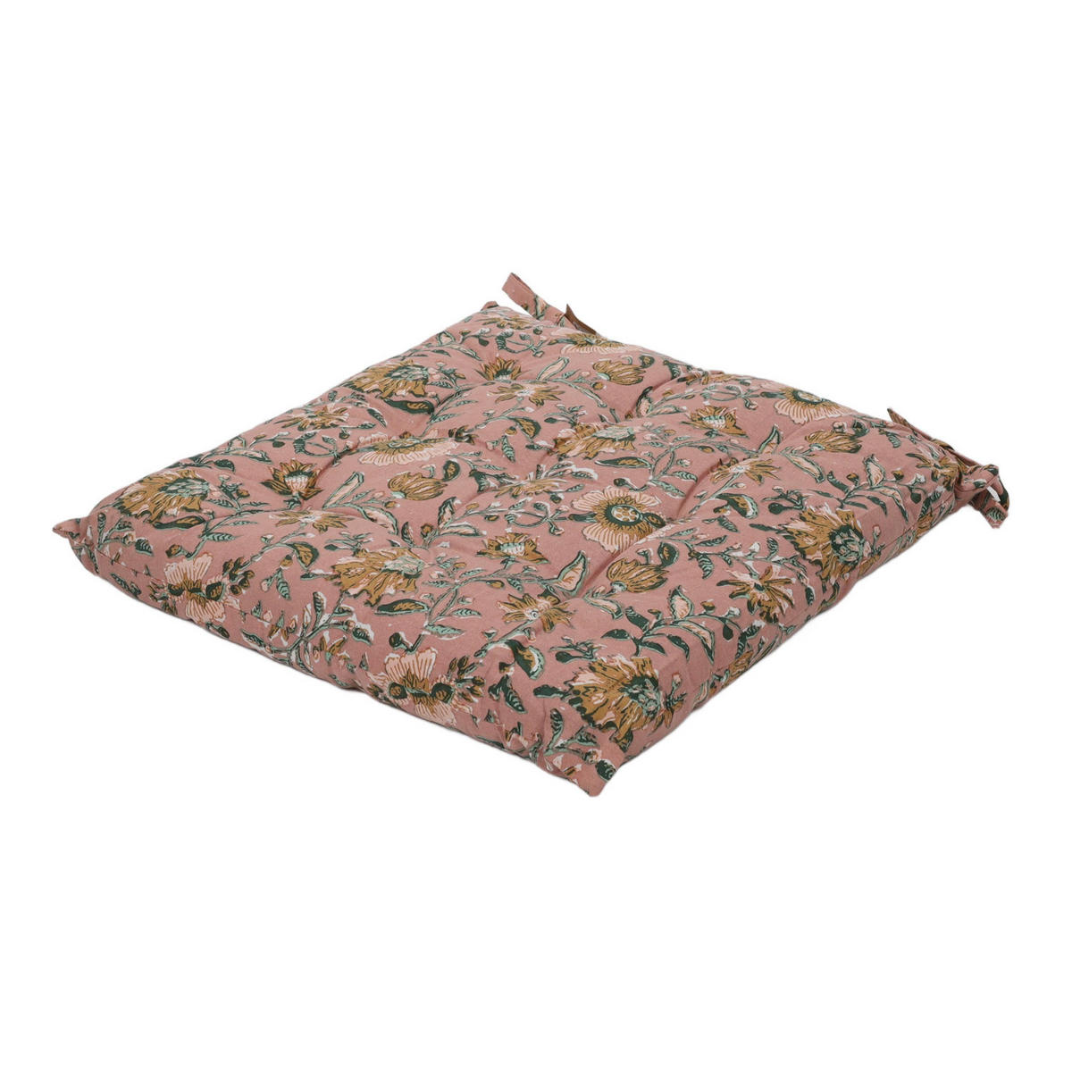 STUHLKISSEN Blumenmuster Muster 3 40/40/5,5 cm - Rosa, Naturmaterialien (40/40/5.5cm) - Home Styling Collection