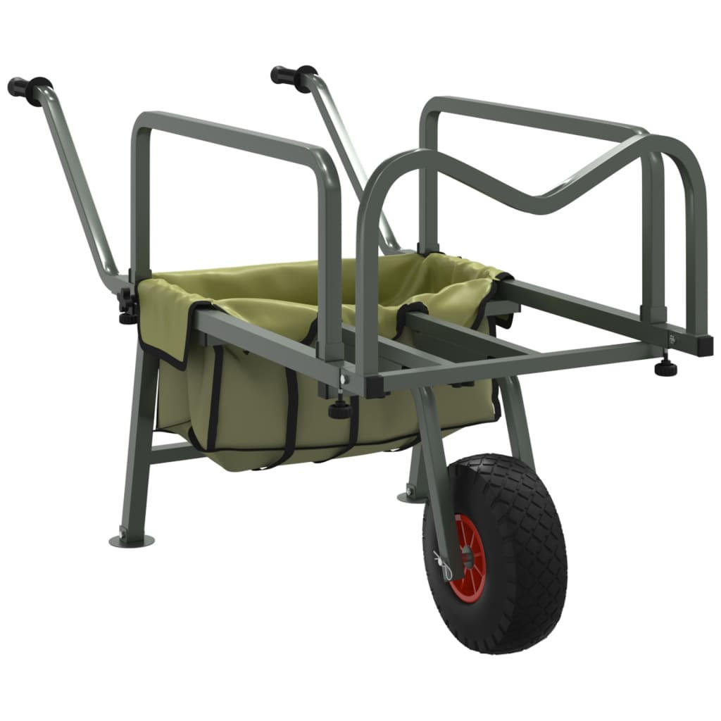 ANGELWAGEN Grün Mit Rad Pulverbeschichteter Stahl - Grün, Metall (55/72/145cm) - vidaXL