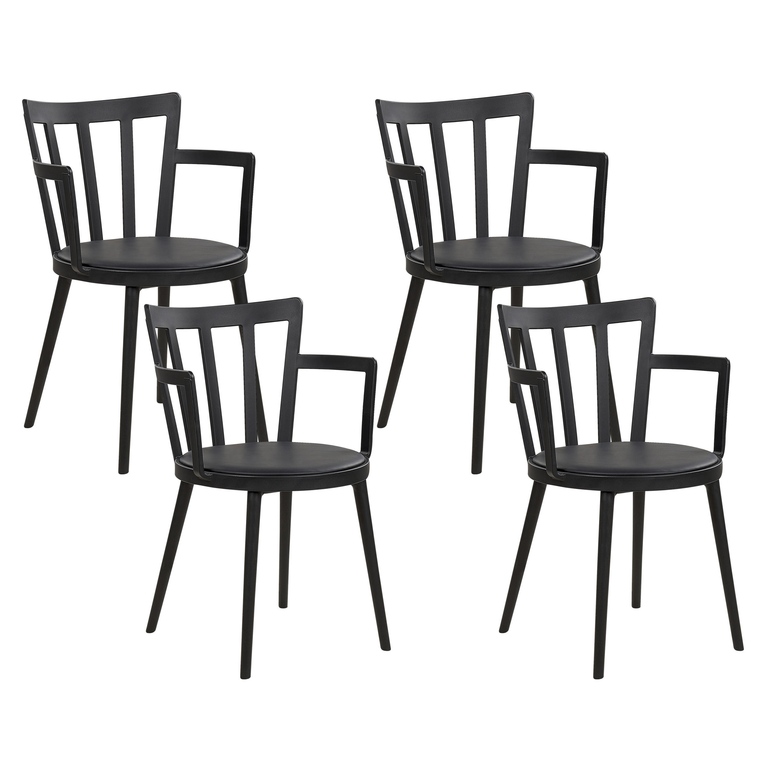 ESSZIMMERSTUHL 4er-Set Kunststoff Schwarz Morill - Schwarz, Kunststoff (49/77/52cm) - Beliani
