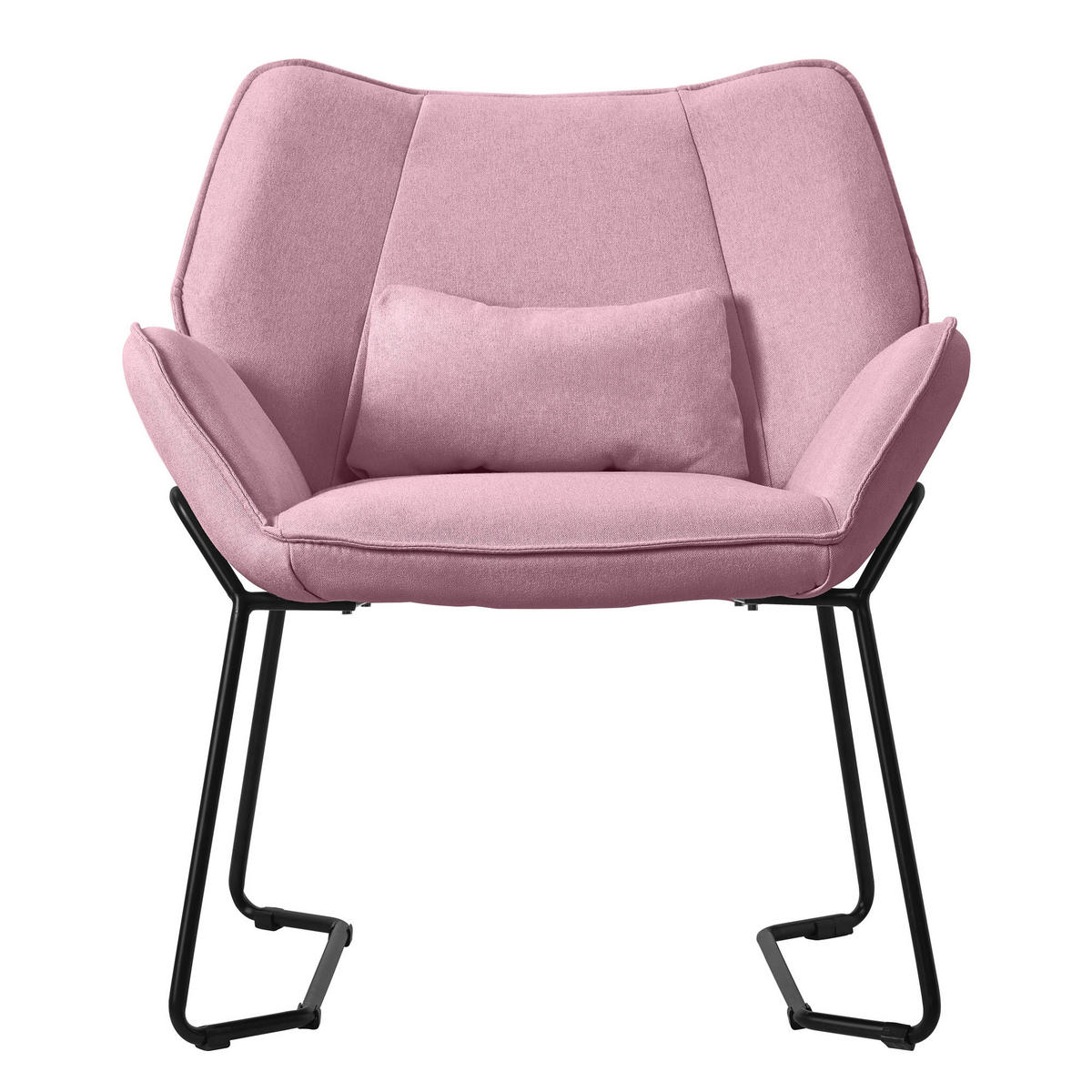 RELAXSESSEL Leinen Rosa - Pink, Metall (77/85/75cm) - ML-DESIGN