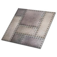 FLIESENAUFKLEBER 9 Stück 30x30 cm selbstklebend Blechstruktur - Grau, Textil (30/1.6/30cm) - TULUP
