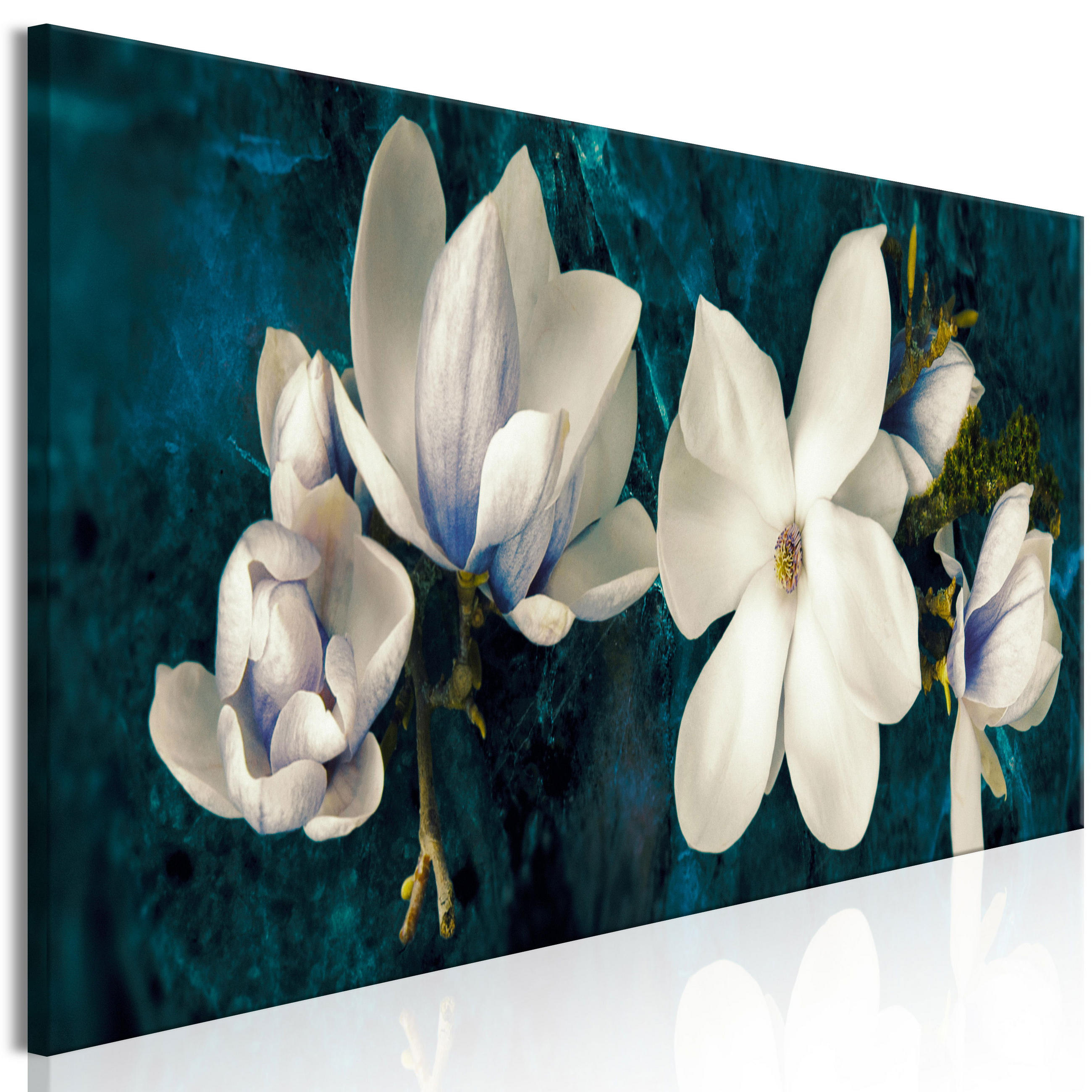 KUNSTDRUCK Türkis 120/40 cm - Türkis/Weiß, Textil (120/40cm) - KUNSTLOFT
