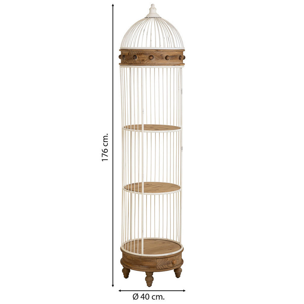 REGAL aus Holz und Metall 40x40x176 cm - Braun, Metall (40/176/40cm) - Wanderlust