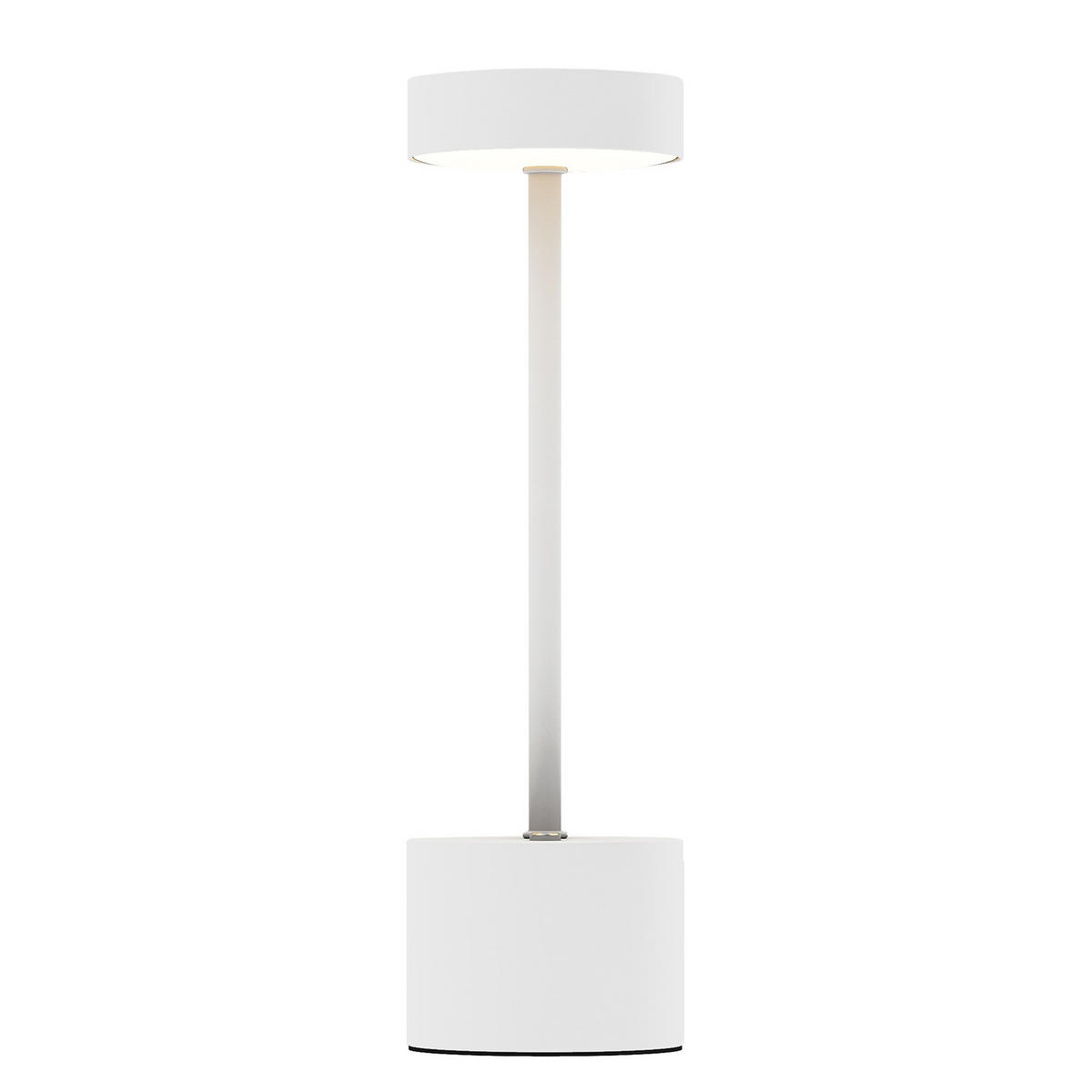 AKKU-TISCHLEUCHTE - Eisen / Kunststoff - Weiß, Metall (8/8/28cm) - home24