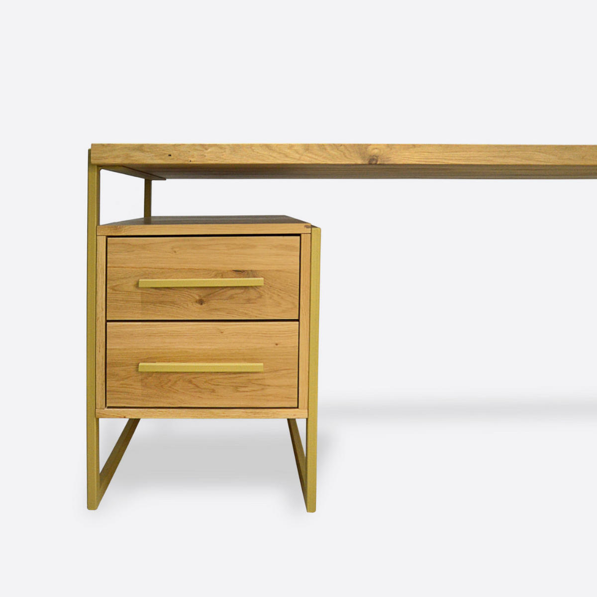 HOLZSCHREIBTISCH mit Metallbeinen fürs Büro GERDA - Eichefarben, Holz (60/150/75cm) - Rawood Furniture