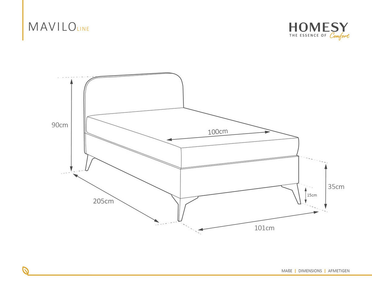 POLSTERBETT Mavilo 120 x 200 cm Lattenrost ohne matratze - beige - Beige, Holz (120/200cm) - Homesy