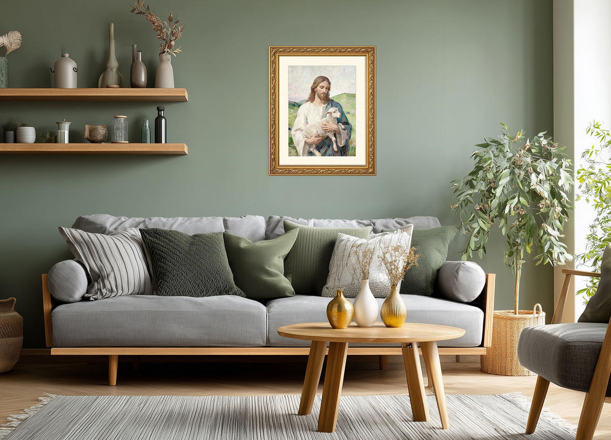BILD gerahmt 53x63 cm Jesus - Beige, Holz (53/63cm) - artissimo
