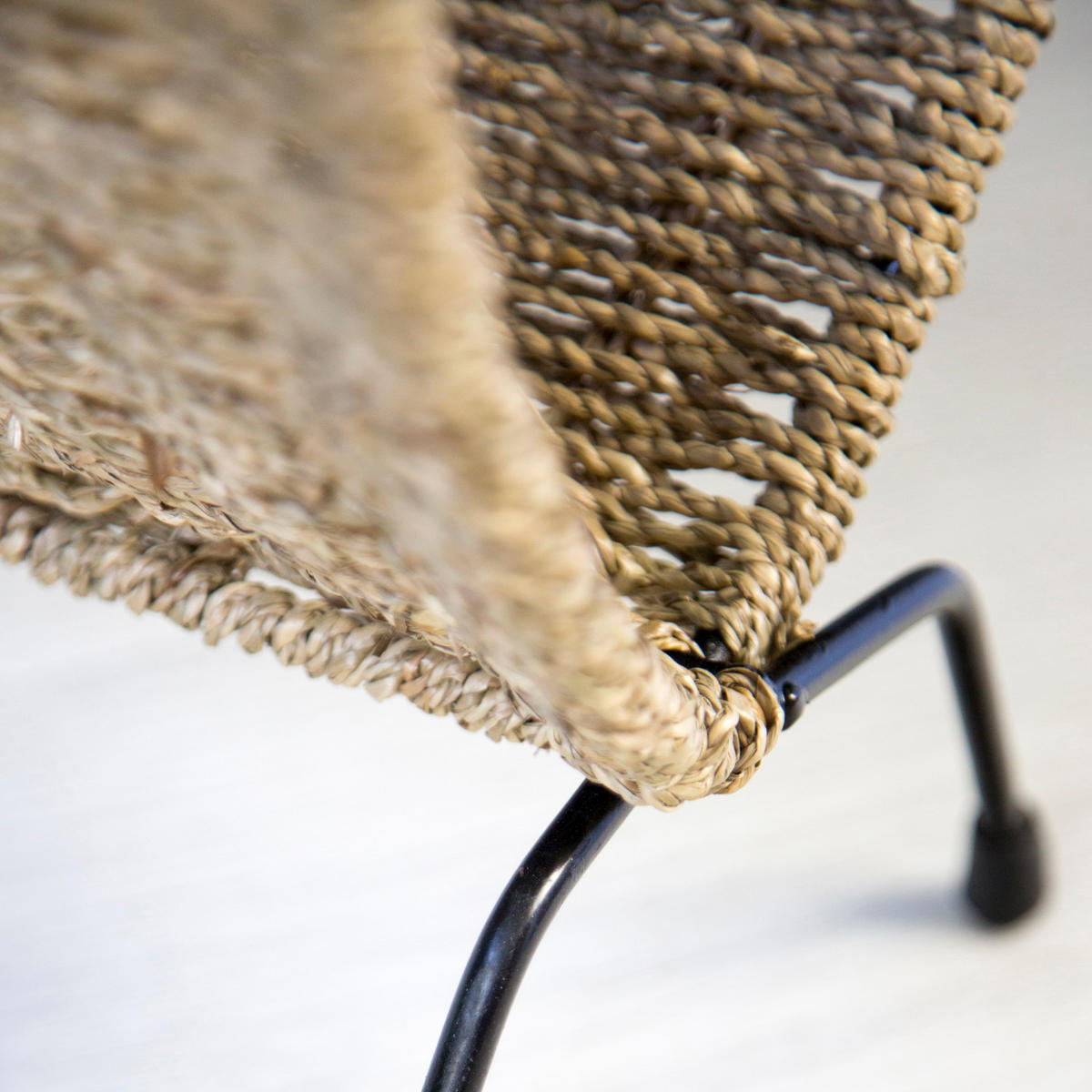 ZEITUNGSSTÄNDER Seegras, Metall schwarz - Braun, Naturmaterialien (37/33/22cm) - Homestyle4u