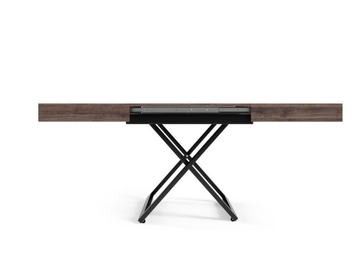 TISCH Anthrazit SIENNA Modern U-Förmige Beine Sherman Oak - Eichefarben/Schwarz, Holzwerkstoff (80/80/80cm) - Sepro Meble