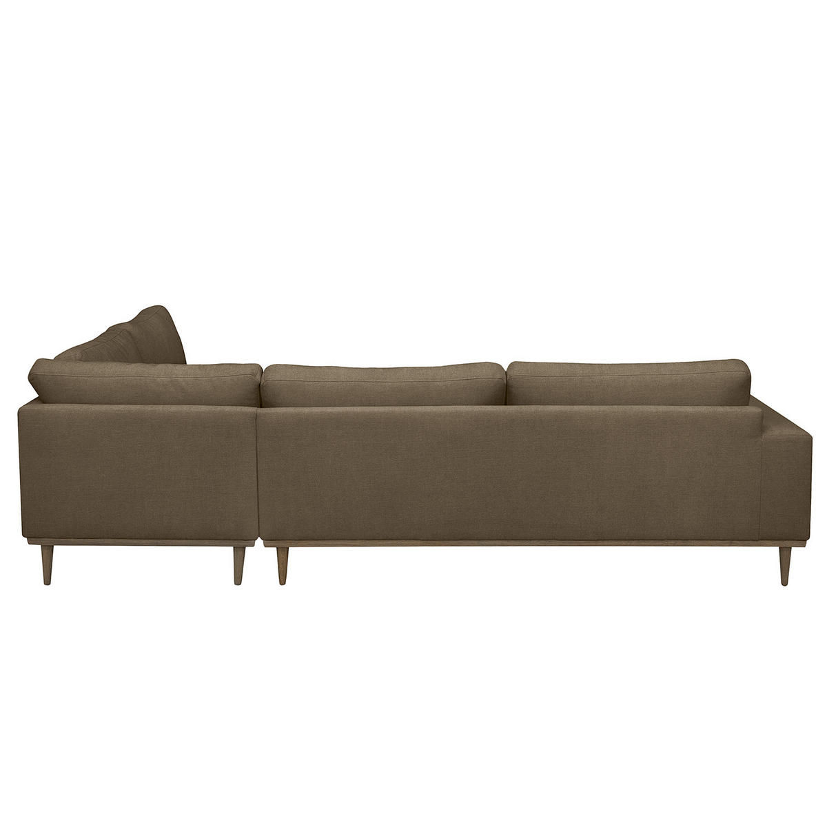 ECKSOFA mit Ottomane - Eichefarben/Beige, Eichenholz/Textil (287/219cm) - home24