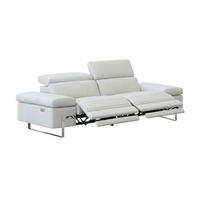 2-SITZER Sofa Opera Echtleder mit 2 x Relaxfunktion Weiß - Weiß, Leder/Metall (195/75/109cm)