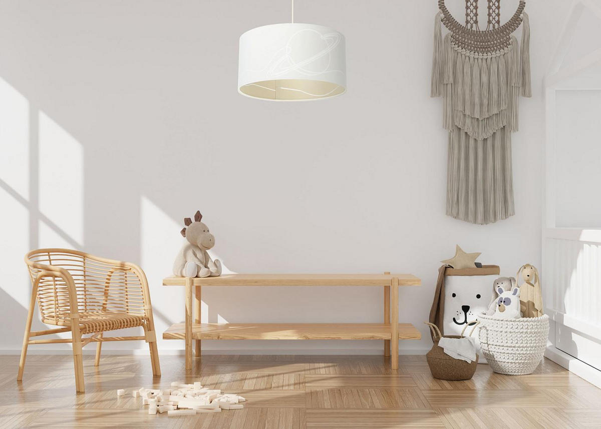 HÄNGELEUCHTE Weiß 40/90 cm - Beige/Weiß, Kunststoff (20/0.4/90cm) - ONZENO