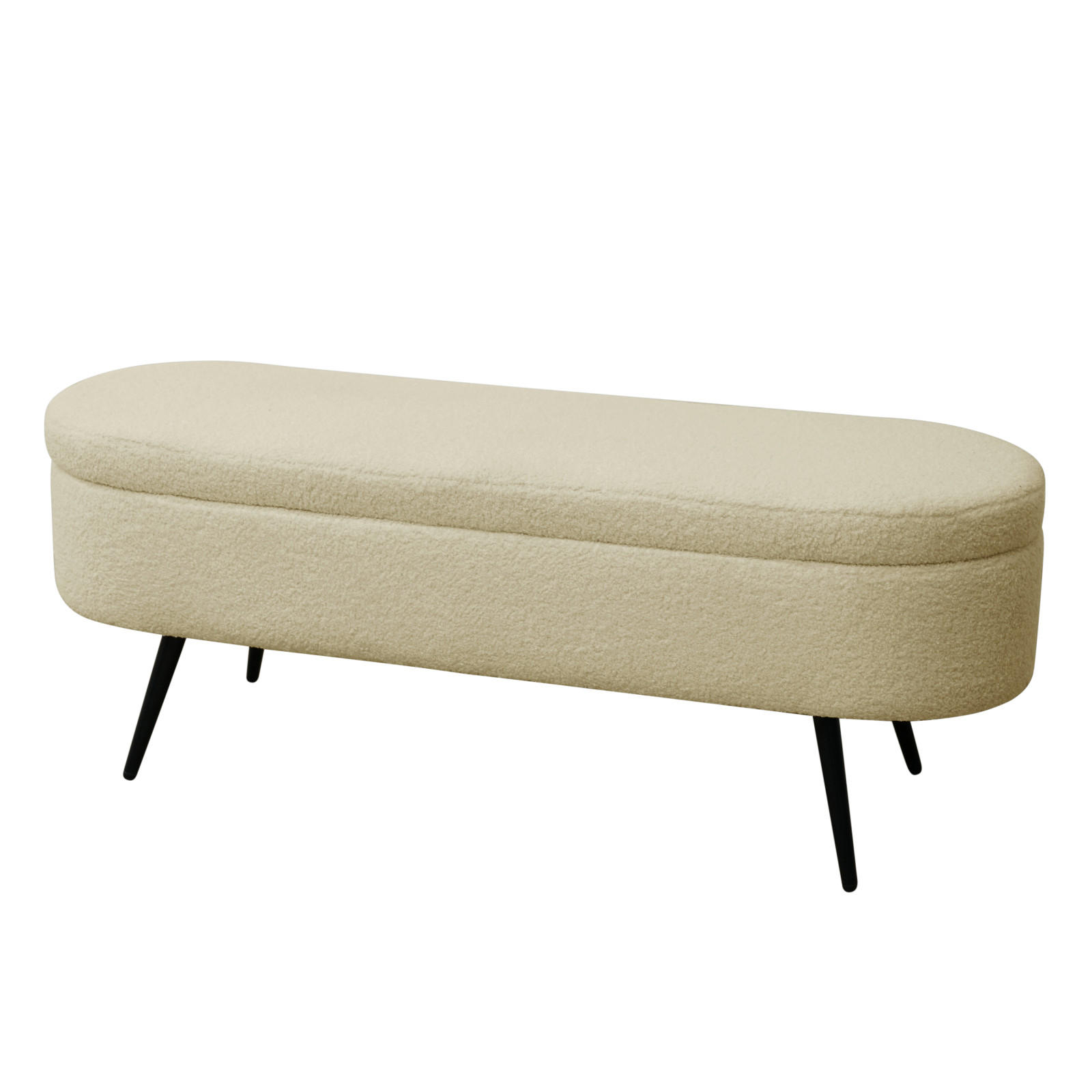 SITZBANK IVY mit Teddystoff - Beige, Textil (118/45/40cm) - SVITA