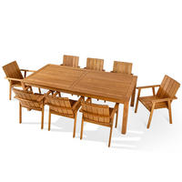 GARTEN ESSGRUPPE ORTUS, Gartenmöbel-Set, 9-er Set - Braun, Holz - KONSIMO®