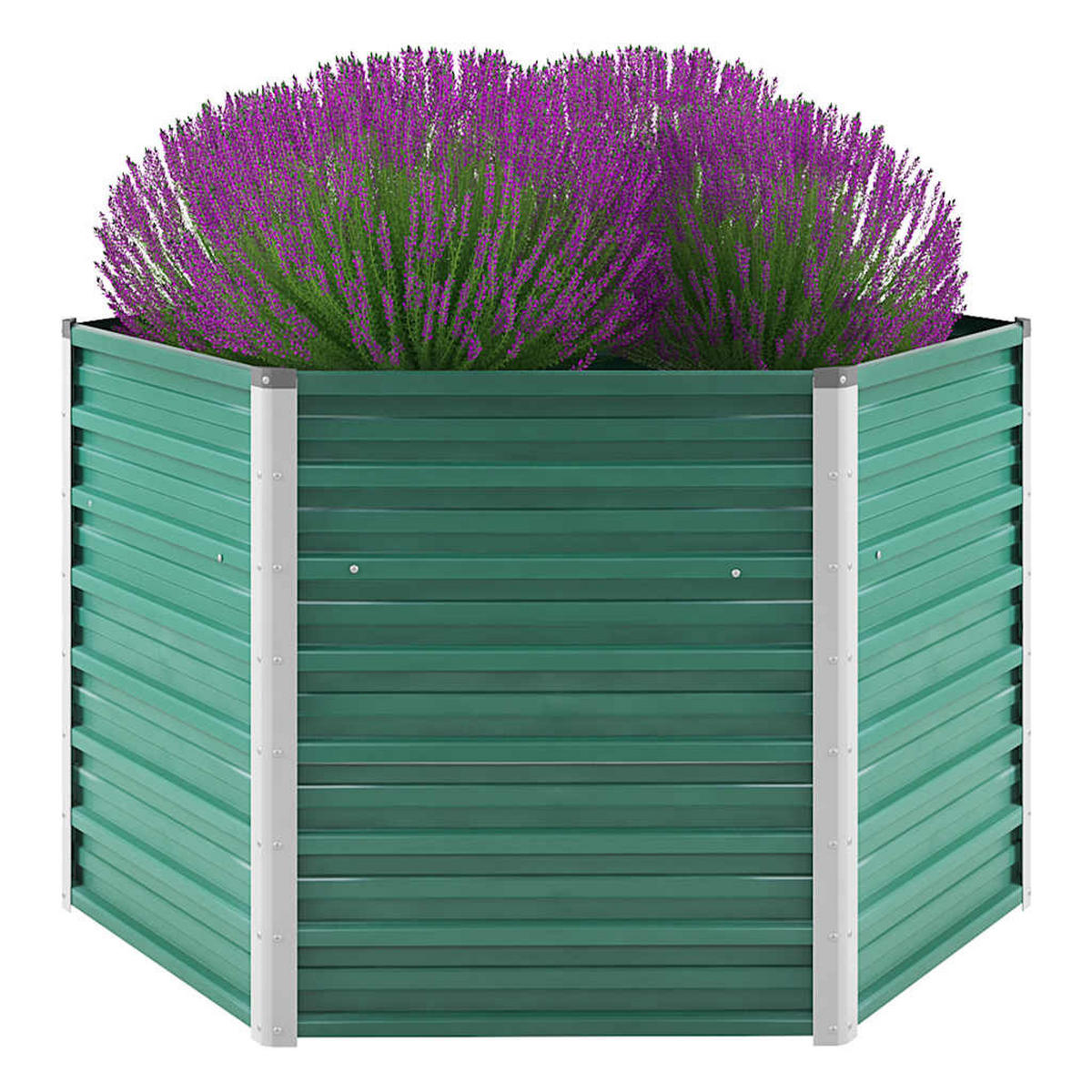 GARTEN-HOCHBEET Verzinkter Stahl 129x129x77 cm Grün - Grün, Metall (129/77/129cm)