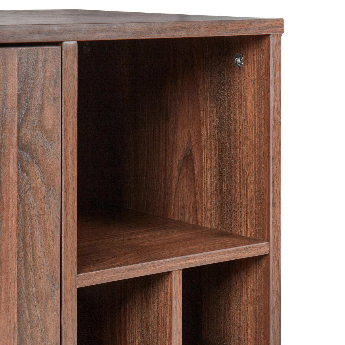 WEINREGAL Dunkelbraun Tullamore - Dunkelbraun, Naturmaterialien (84/91/39cm) - Beliani