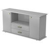 SIDEBOARD mit 2 Schübe & 2 Türen 44,8/166,1/84 cm in Grau/Silberfarben Knauf/Streifengriff - Silberfarben/Grau, Holzwerkstoff (166.1/84/44.8cm) - bümö