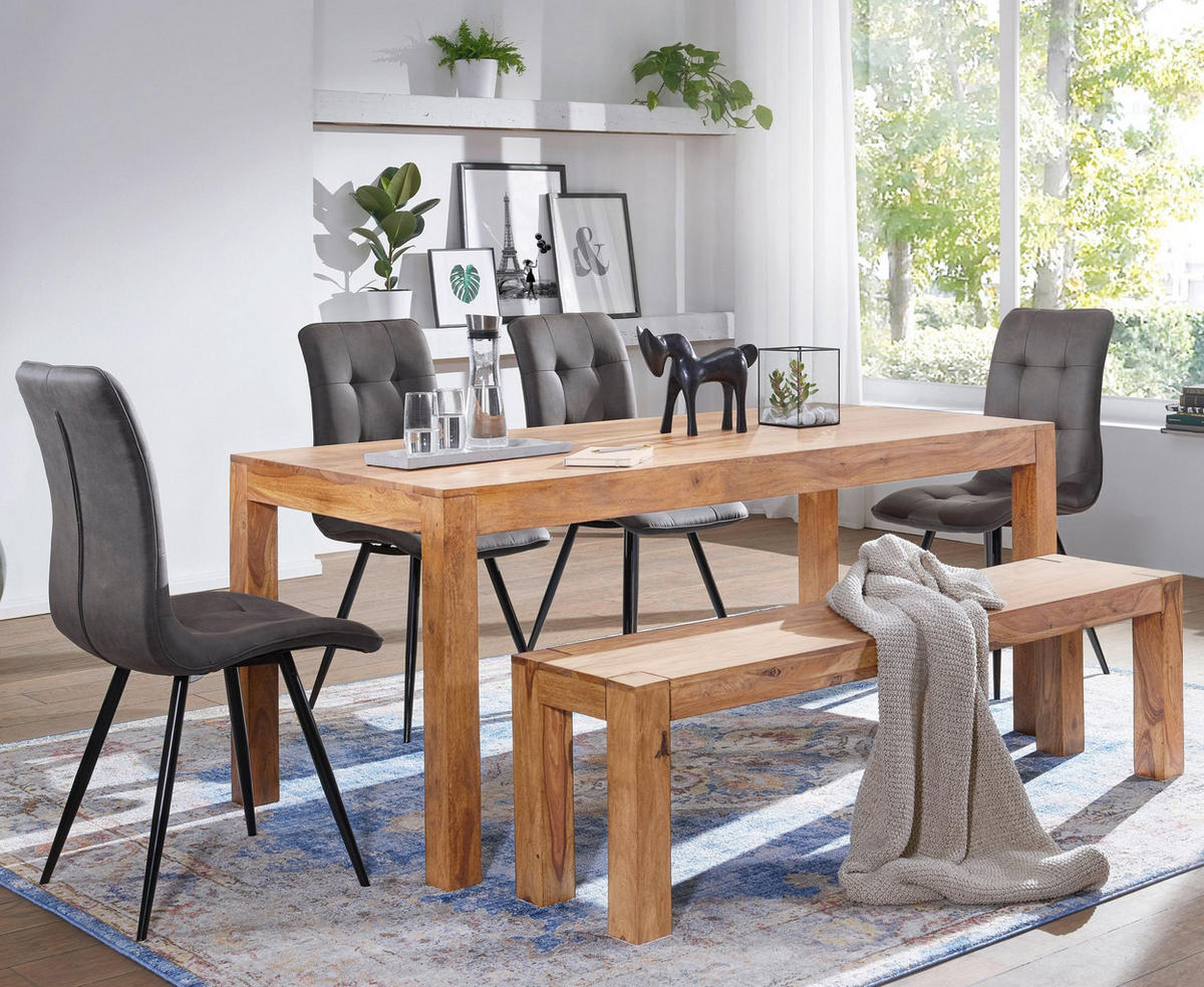 SITZBANK Massivholz Landhausstil handgefertigt, Beige 160x35x45 cm - Beige, Holz (160/45/35cm) - KADIMA DESIGN